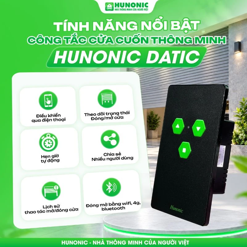 Tính năng nổi bật của công tắc cửa cuốn thông minh Hunonic HNDOOR-C